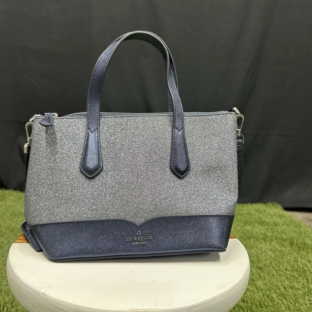 Kate Spade New York Lola Glitter‎ Small Satchel Dusk Navy